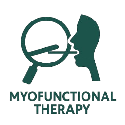 Myofunctional Therapy logo with silhouette and text.